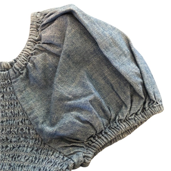 NWT Crewcuts Sz 6-7 Denim Blue Smocked Top - Picture 4 of 5
